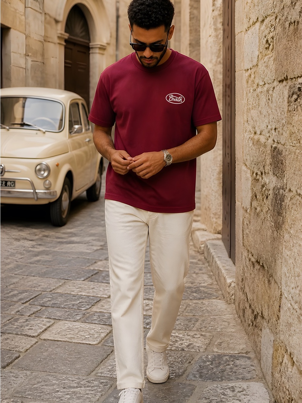 Brixton Deep Red Short Sleeve Logo Tee
